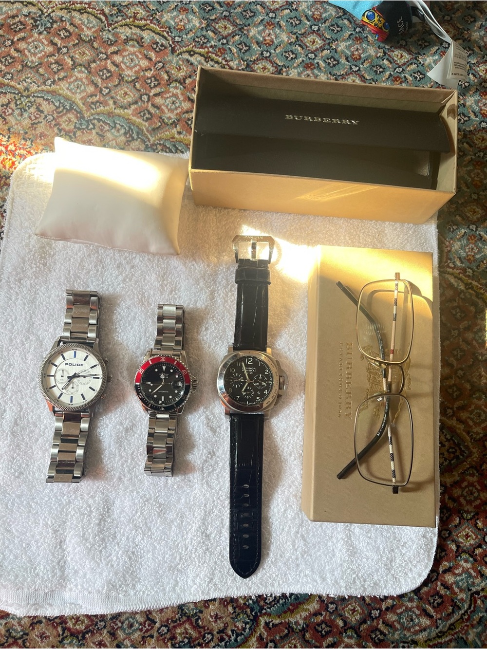 Mens Watches + Burberry Glasses